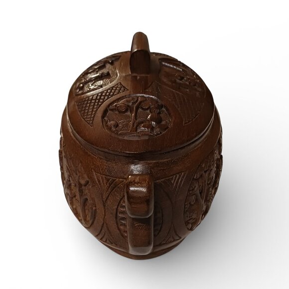 Vintage Madagascar Carved Wood Dish Tribal Handcrafted Decorative Art Piece - Picture 4 of 16